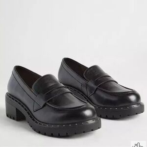 TORRID Chunky Studded Black Loafers NWOT
